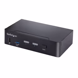StarTech.com Switch KVM USB C - KVM DisplayPort à 2 ports Vidéo HDR UHD 4K 60Hz - Audio 3.5, Hub 5Gbps 4x USB HID et 2x USB 1 ...