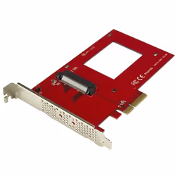 StarTech.com Adaptateur U.2 vers PCIe pour SSD U.2 NVMe - SFF-8639 - PCI Express 3.0 x4, PCIe, U.2, PCIe 4.0, Rouge, Activité ...