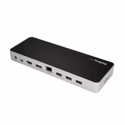 StarTech.com Station d'Accueil USB C - Double Écran HDMI & DisplayPort 4K 30Hz - Dock USB Type-C pour PC Portable 60W PD, SD, Hub 4 ports USB-A 3.0, GbE, Audio - Compatible Thunderbolt 3