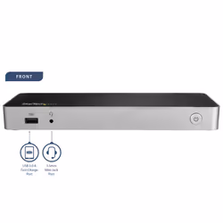 StarTech.com Station d'Accueil USB C - Double Écran HDMI & DisplayPort 4K 30Hz - Dock USB Type-C pour PC Portable 60W PD, SD, Hub 4 ports USB-A 3.0, GbE, Audio - Compatible Thunderbolt 3