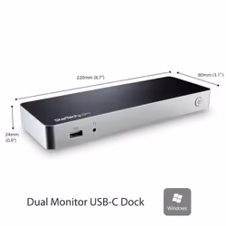 StarTech.com Station d'Accueil USB C Double Écran avec PD 60W pour PC Portables Windows - Dock USB C vers HDMI / DVI - Dock USB 3.1 Gen 1 Type C avec Chargement - Compatible TB3