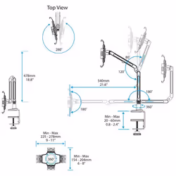 StarTech.com Support de bureau pour tablette - Bras articulé - Support tablette pour iPad ou Android - Vue supplémentaire 5