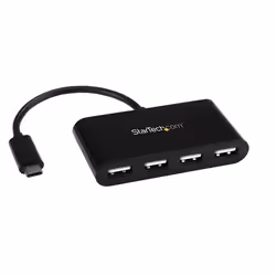 StarTech.com Hub USB-C 4 ports - Mini-hub - USB-C vers 4x USB-A - USB 2.0, USB 2.0 Type-C, USB 2.0, 480 Mbit/s, Noir, Plastiq ...