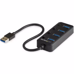 StarTech.com Hub USB 3.0 4 Ports -USB-A vers 4x USB 3.0 Type-A avec 1x Interrupteur On/Off par Port- SuperSpeed USB 3.2 Gen 1 ...