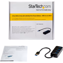 StarTech.com Hub USB 3.0 4 Ports -USB-A vers 4x USB 3.0 Type-A avec 1x Interrupteur On/Off par Port- SuperSpeed USB 3.2 Gen 1 (5Gbps) - Alimenté par Bus - Portable - Câble 25 cm - Vue supplémentaire 4