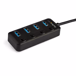 StarTech.com Hub USB 3.0 Type-C 4 Ports avec Commutateurs Individuels par Port (On/Off) - SuperSpeed USB 3.2 Gen 1 (5Gbps) - Alimenté par Bus USB - Portable - Câble 25cm