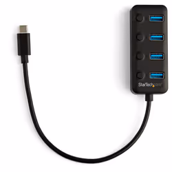 StarTech.com Hub USB 3.0 Type-C 4 Ports avec Commutateurs Individuels par Port (On/Off) - SuperSpeed USB 3.2 Gen 1 (5Gbps) - Alimenté par Bus USB - Portable - Câble 25cm - Vue supplémentaire 4