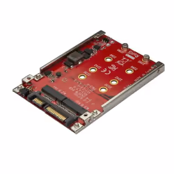 StarTech.com Adaptateur pour deux disques SSD M.2 vers SATA dans baie de 2,5" - RAID, SATA, M.2, Rouge, CE, FCC, REACH, TAA, ...
