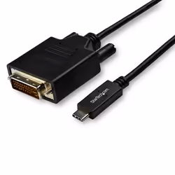 StarTech.com Câble USB-C vers DVI de 3m - Adaptateur Vidéo 1080p (Single Link) USB Type-C (DP Alt Mode HBR2) vers DVI-Digital ...
