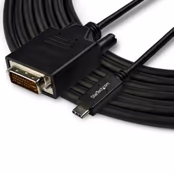 StarTech.com Câble USB-C vers DVI de 3m - Adaptateur Vidéo 1080p (Single Link) USB Type-C (DP Alt Mode HBR2) vers DVI-Digital - Fonctionne avec TB3 - PC Portable vers Écran DVI - Vue supplémentaire 4