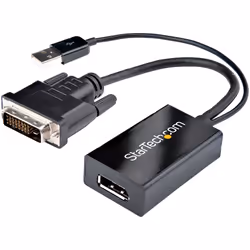 StarTech.com Adaptateur DVI vers DisplayPort avec alimentation USB - 1920 x 1200, 0,254 m, DVI-D, DisplayPort, Mâle, Femelle, ...