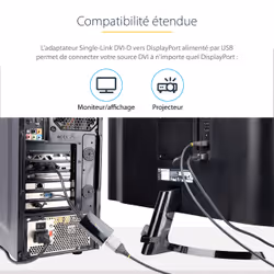 StarTech.com Adaptateur DVI vers DisplayPort avec alimentation USB - 1920 x 1200 - Vue supplémentaire 11