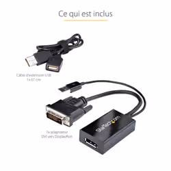 StarTech.com Adaptateur DVI vers DisplayPort avec alimentation USB - 1920 x 1200 - Vue supplémentaire 15
