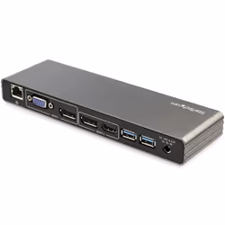 StarTech.com Dock Thunderbolt 3 pour PC portable - Station d'Accueil TB3 à Double Écran Dual 4k 60Hz - Displayport, HDMI & 1080p VGA - 85W Power Delivery - 2x USB-A - GbE - Windows & Mac