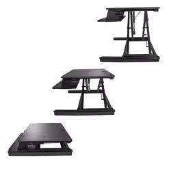 StarTech.com Convertisseur de Bureau Assis-Debout avec Plateau pour Clavier, Surface 35x21" - Poste Ergonomique de Bureau/Tablette à Hauteur Réglable - Peut Contenir 2 Écrans - Pré-Assemblé
