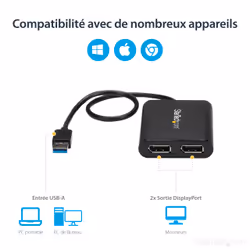 StarTech.com Adaptateur USB 3.0 vers double DisplayPort 4K 60 Hz - Vue supplémentaire 11