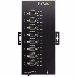StarTech.com Hub Série 8 Ports USB vers RS232/RS485/RS422 - Convertisseur Industriel USB 2.0 vers DB9 - IP30 - Hub Série Métallique Montable sur Rail DIN - Protection ESD 15kV