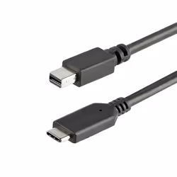 StarTech.com Câble adaptateur USB-C vers Mini DisplayPort 4K 60 Hz de 1 m en noir, 1 m, USB Type-C, Mini DisplayPort, Mâle, M ...