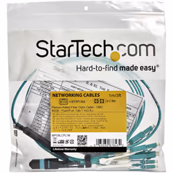 StarTech.com MPO8LCPL3M câble de fibre optique 3 m MPO/MTP 8x LC OM3 Couleur aqua - Vue supplémentaire 5