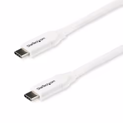 StarTech.com Câble USB-C vers USB-C avec Power Delivery 5A de 2 m - USB 2.0 - Blanc, 2 m, USB C, USB C, USB 2.0, 480 Mbit/s,  ...