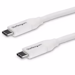 StarTech.com Câble USB-C vers USB-C avec Power Delivery 5A de 4 m - USB 2.0 - Blanc, 4 m, USB C, USB C, USB 3.2 Gen 1 (3.1 Ge ...