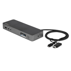 StarTech.com Dock Universel USB-C & USB-A - Station d'Accueil Hybride à Double Écran 4K 60Hz HDMI & Displayport - Hub USB 3.1 Gen 1 - GbE - 60W Power Delivery - Windows, Mac & Chrome