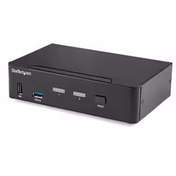 StarTech.com Switch KVM DisplayPort à 2 Ports - 4K60Hz - Écran Unique - Switch KVM USB UHD DP 1.2 à 2 Ports avec Hub USB 3.0  ...
