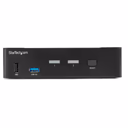 StarTech.com Switch KVM DisplayPort à 2 Ports - 4K60Hz - Écran Unique - Switch KVM USB UHD DP 1.2 à 2 Ports avec Hub USB 3.0 Intégré et Audio - Dell HP Apple Lenovo - Conforme TAA