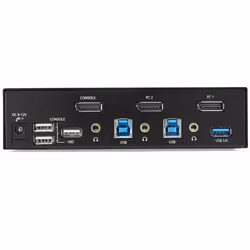 StarTech.com Switch KVM DisplayPort à 2 Ports - 4K60Hz - Écran Unique - Switch KVM USB UHD DP 1.2 à 2 Ports avec Hub USB 3.0 Intégré et Audio - Dell HP Apple Lenovo - Conforme TAA - Vue supplémentaire 4