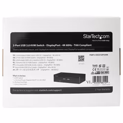 StarTech.com Switch KVM DisplayPort à 2 Ports - 4K60Hz - Écran Unique - Switch KVM USB UHD DP 1.2 à 2 Ports avec Hub USB 3.0 Intégré et Audio - Dell HP Apple Lenovo - Conforme TAA - Vue supplémentaire 5
