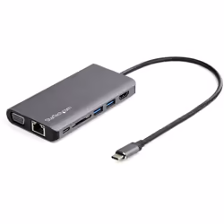 StarTech.com Adaptateur Multiport USB-C - Mini Dock USB-C avec 4K HDMI ou 1080p VGA - Hub 3x USB 3.0, SD, GbE, Audio, 100W PD ...