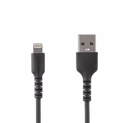 StarTech.com Câble USB-A vers Lightning Noir Robuste 2m - Câble de Charge/Synchronisation de Type A vers Lightning en Fibre A ...