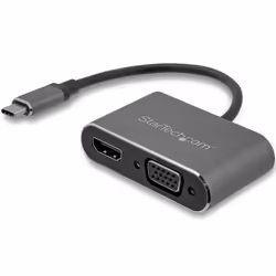 StarTech.com Adaptateur multiport AV numérique USB-C - VGA et HDMI, USB Type-C, Sortie HDMI, Sortie VGA (D-Sub), 3840 x 2160  ...