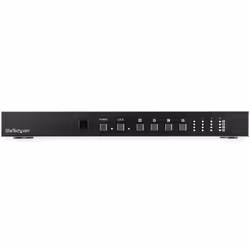 StarTech.com Switch Matriciel HDMI 4x4 avec Contrôle Audio et Ethernet - Vidéo 4K 60Hz - Répartiteur HDMI 2.0 Monté en Rack avec Télécommande