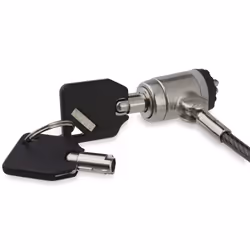 StarTech.com Câble de sécurité pour ordinateur portable avec bouton de verrouillage, 2 m, Kensington, 2 clés, Noir, Argent