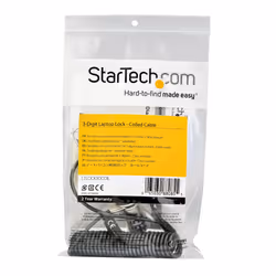 StarTech.com LTLOCK3DCOIL câble antivol Noir, Acier inoxydable 1,8 m - Vue supplémentaire 4