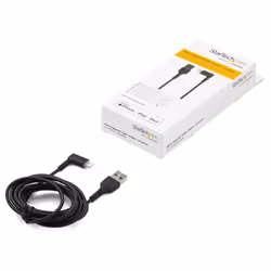 StarTech.com Câble USB-A vers Lightning Noir Robuste 2m Coudé à 90° - Câble de Charge/Synchronisation USB Type A vers Lightning en Fibre Aramide Robuste et Résistante - Certifié Apple MFi - iPhone - Vue supplémentaire 6