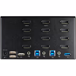 StarTech.com Switch KVM 2 Ports Quadruple Écran DisplayPort - 4K 60Hz UHD HDR - Concentrateur KVM 4K DP 1.2 avec 2 Ports USB 3.0 (5Gbps) & 4 Ports USB 2.0 HID, Audio - Commutation Raccourci Clavier - TAA - Vue supplémentaire 4