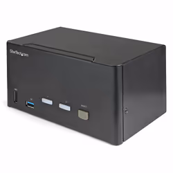 StarTech.com Commutateur KVM DisplayPort 2 Ports pour 3 Moniteurs - 4K 60Hz UHD HDR - KVM de Bureau DP 1.2 avec Hub USB 3.0 2 ...