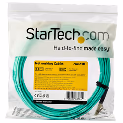 StarTech.com Câble Fibre Optique Multimode de 7m LC/UPC à LC/UPC OM3, Fibre Zipcord Full Duplex 50/125µm, Réseaux 100G, LOMMF/VCSEL, <0.3dB Faible Perte d'Insertion, Cordon Patch Fibre LSZH - Vue supplémentaire 4