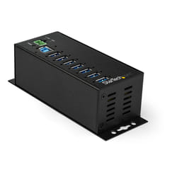 StarTech.com Hub USB 3.0 à 7 ports avec adaptateur d'alimentation - Concentrateur USB-A industriel en métal avec protection contre les décharges électrostatiques et les surtensions de 350 W - Montable sur Din/Mur/Bureau - Hub USB 3.2 Gen 1 (5Gbps) haut débit