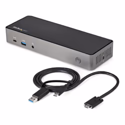 StarTech.com Dock USB-C &amp; USB-A - Station d'Accueil Universelle à Triple Écran DisplayPort &amp; HDMI 4K 60Hz - 85W Power ...