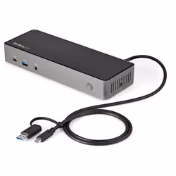 StarTech.com Dock USB-C & USB-A - Station d'Accueil Universelle à Triple Écran DisplayPort & HDMI 4K 60Hz - 85W Power Delivery, 6x USB Hub, GbE, Audio - USB 3.1 Gen 2 10Gbps - Vue supplémentaire 4