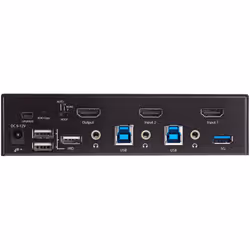 StarTech.com Commutateur KVM HDMI, 2 Ports - Moniteur Unique 4K 60Hz Ultra HDR - Commutateur KVM de Bureau HDMI 2.0 avec Hub USB 3.0 à 2 Ports (5Gbps) et 4x USB 2.0 HID, Audio - Commutation par Touches - TAA - Vue supplémentaire 5