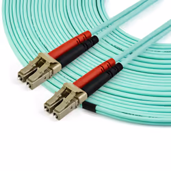 StarTech.com Câble Fibre Optique Multimode de 15m LC/UPC à LC/UPC OM4, Fibre Zipcord 50/125µm LOMMF/VCSEL, Réseaux 100G, Faible Perte d'Insertion, Cordon de Raccordement Fibre LSZH