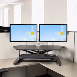 StarTech.com Bureau de Coin Convertible Position Assise/Debout avec Support Clavier Coulissant - Grande Surface (89 x 53cm) - Pupitre de Travail Ergonomique à Hauteur Réglable - Double Écran - Vue supplémentaire 8