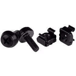 StarTech.com Écrous et vis cage 10-32 pour rack serveur - Pack de 50, Bolts &amp; nuts, Acier, Tête cylindrique, Noir, TAA, C ...