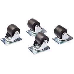 StarTech.com Roulettes Robustes pour Rack/Cabinet Serveur - Set de 4 Roues Universelles M6 50mm - Roulettes Pivotantes de Rem ...
