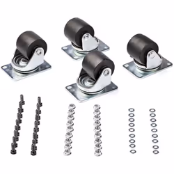 StarTech.com Roulettes Robustes pour Rack/Cabinet Serveur - Set de 4 Roues Universelles M6 50mm - Roulettes Pivotantes de Remplacement (Gabarit Visses 45x75mm) 4 Montants - Métal/Plastique - Vue supplémentaire 4