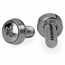 StarTech.com Vis 12-24 pour rack de serveur plaqués en nickel - Pack de 50, Vis, Acier, Tête bombée, Argent, RoHS, REACH, 16, ...
